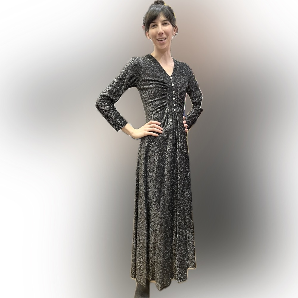 1970’s sparkle acetate gown